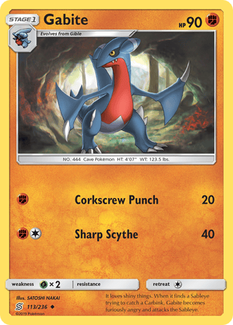 Gabite Unified Minds Pokemon Card