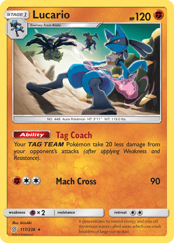 Lucario Unified Minds Pokemon Card