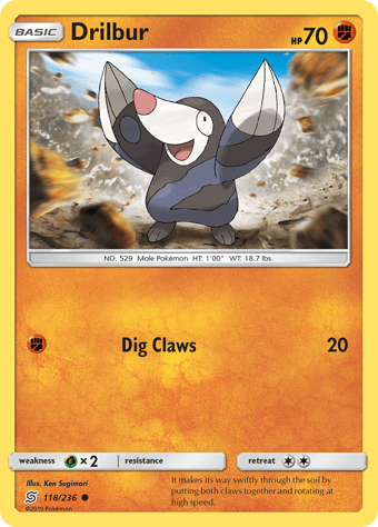 Drilbur Unified Minds Pokemon Card