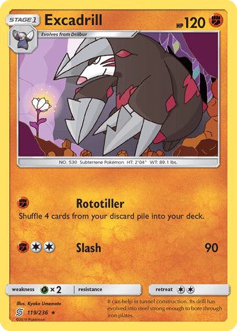 Excadrill Unified Minds Pokemon Card
