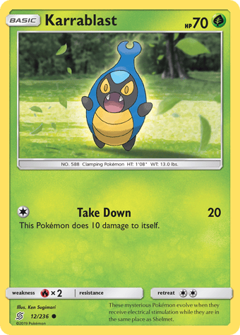 Karrablast Unified Minds Pokemon Card