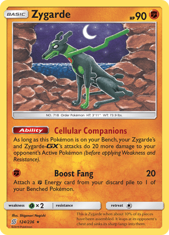 Zygarde Unified Minds Pokemon Card