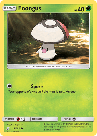 Foongus Unified Minds Pokemon Card