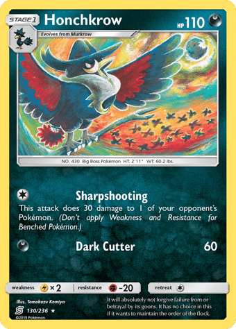 Honchkrow Unified Minds Pokemon Card