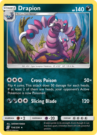 Drapion Unified Minds Pokemon Card