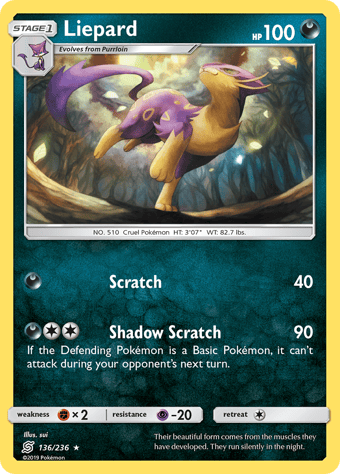 Liepard Unified Minds Pokemon Card