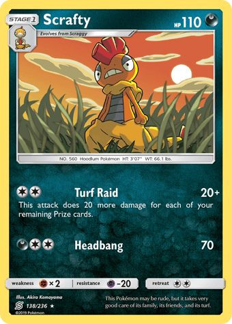 Scrafty Unified Minds Pokemon Card