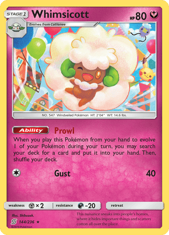 Whimsicott Unified Minds Pokemon Card