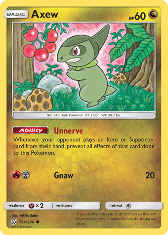 Axew Unified Minds Pokemon Card