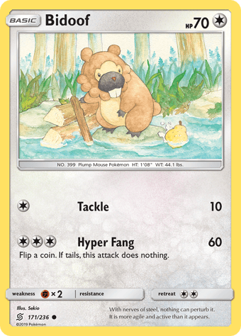 Bidoof Unified Minds Pokemon Card