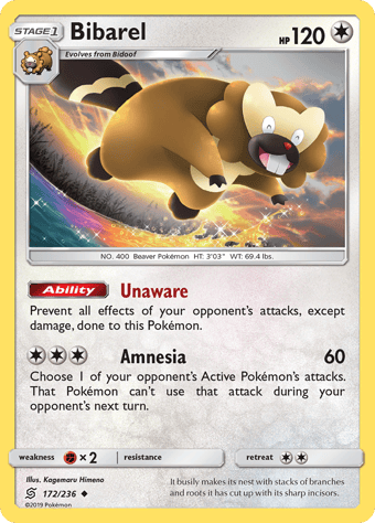 Bibarel Unified Minds Pokemon Card