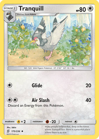 Tranquill Unified Minds Pokemon Card