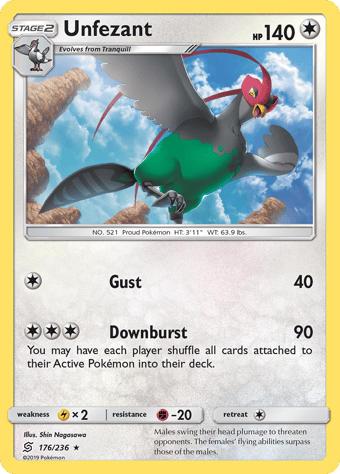 Unfezant Unified Minds Pokemon Card