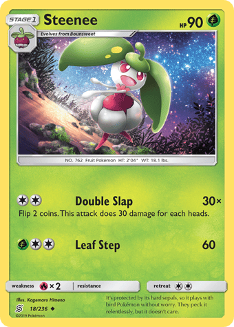 Steenee Unified Minds Pokemon Card