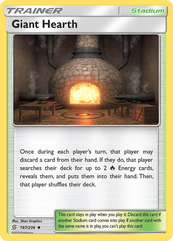 Giant Hearth Unified Minds Pokemon Card
