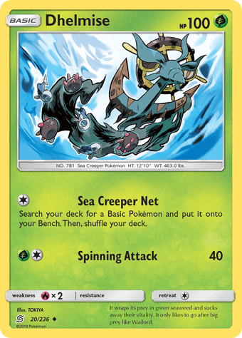 Dhelmise Unified Minds Pokemon Card