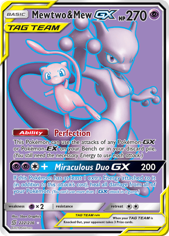 Mewtwo & Mew-GX Unified Minds Pokemon Card