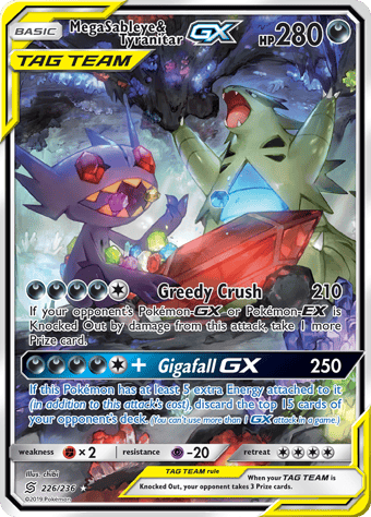 Mega Sableye & Tyranitar-GX Unified Minds Pokemon Card