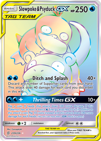 Slowpoke & Psyduck-GX Unified Minds Pokemon Card