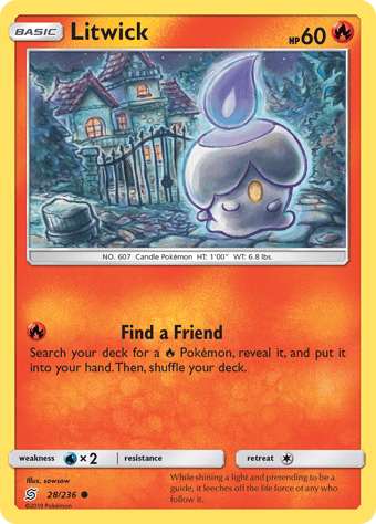 Litwick Unified Minds Pokemon Card