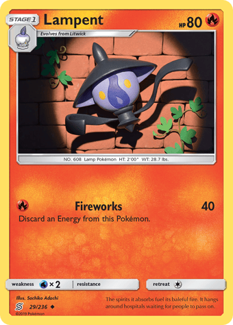 Lampent Unified Minds Pokemon Card