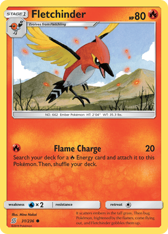 Fletchinder Unified Minds Pokemon Card