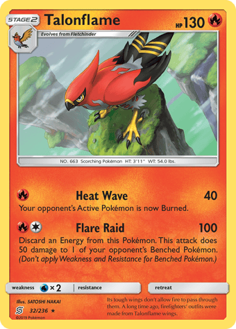 Talonflame Unified Minds Pokemon Card