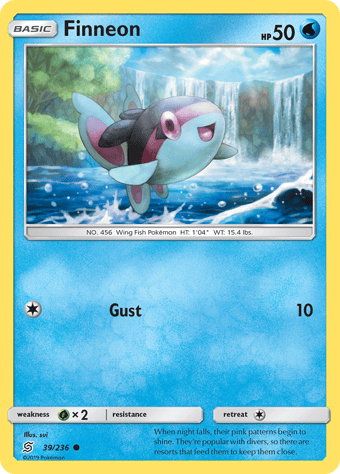 Finneon Unified Minds Pokemon Card