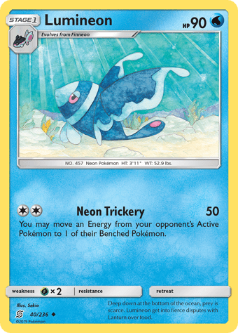 Lumineon Unified Minds Pokemon Card