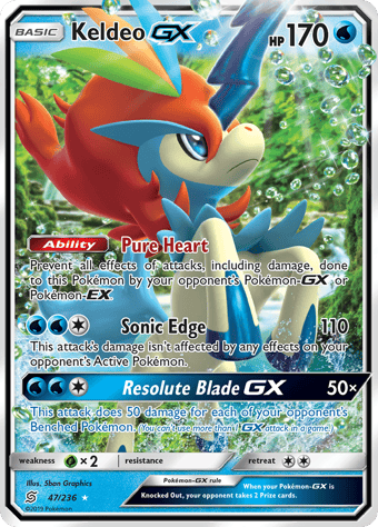 Keldeo-GX Unified Minds Pokemon Card