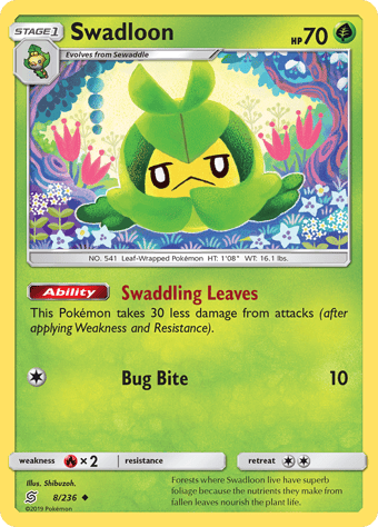 Swadloon Unified Minds Pokemon Card