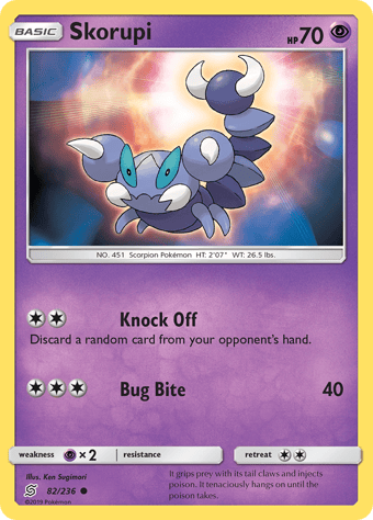 Skorupi Unified Minds Pokemon Card