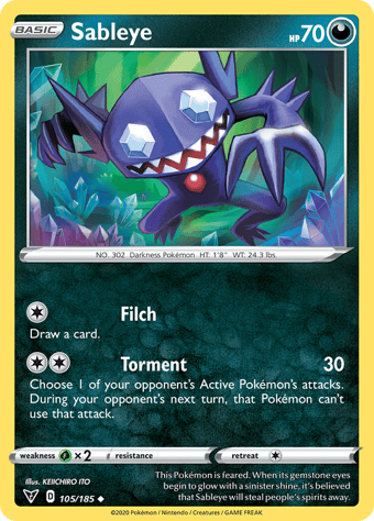 Sableye Vivid Voltage Pokemon Card
