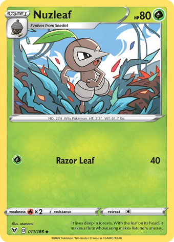 Nuzleaf Vivid Voltage Pokemon Card
