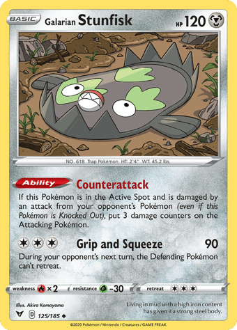 Galarian Stunfisk Vivid Voltage Pokemon Card