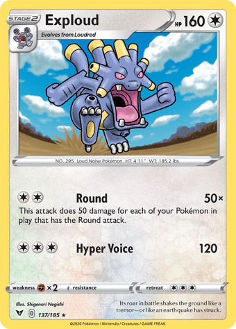 Exploud Vivid Voltage Pokemon Card