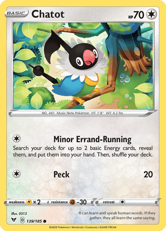 Chatot Vivid Voltage Pokemon Card