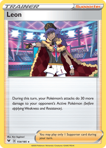 Leon Vivid Voltage Pokemon Card