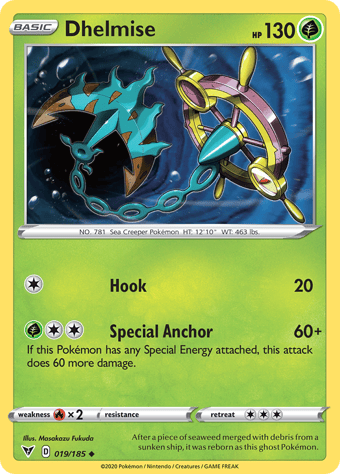 Dhelmise Vivid Voltage Pokemon Card