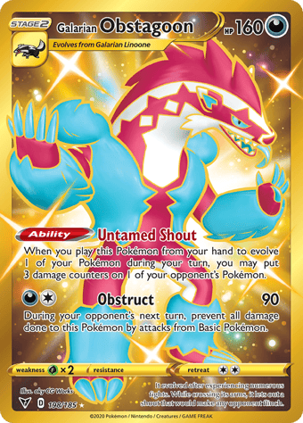 Galarian Obstagoon Vivid Voltage Pokemon Card