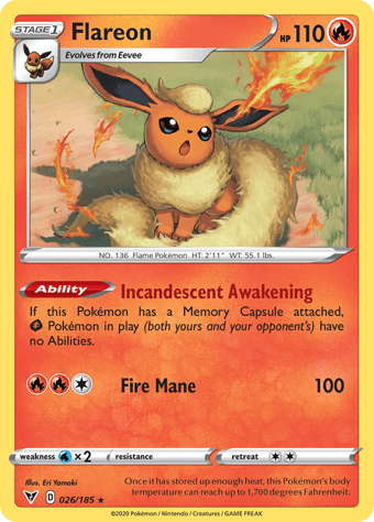 Flareon Vivid Voltage Pokemon Card