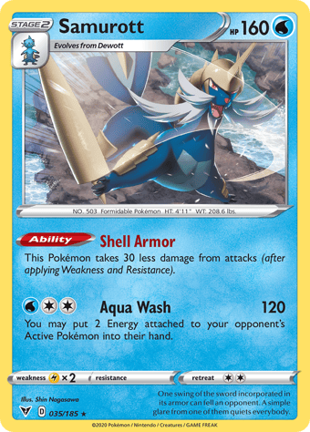 Samurott Vivid Voltage Pokemon Card