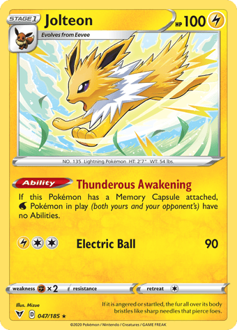 Jolteon Vivid Voltage Pokemon Card