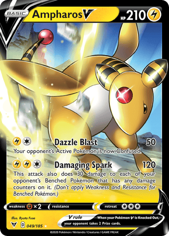 Ampharos V Vivid Voltage Pokemon Card