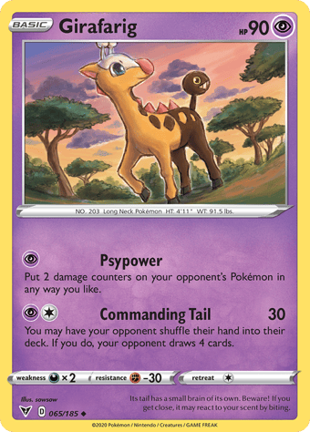 Girafarig Vivid Voltage Pokemon Card