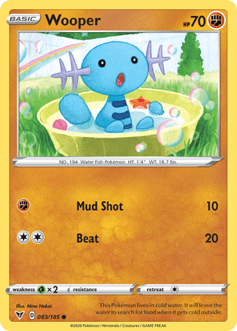 Wooper Vivid Voltage Pokemon Card