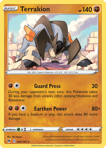 Terrakion Vivid Voltage Pokemon Card