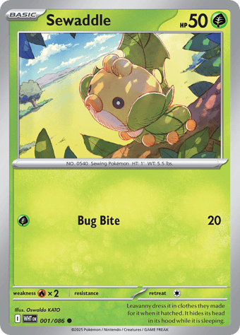 Sewaddle White Flare Pokemon Card