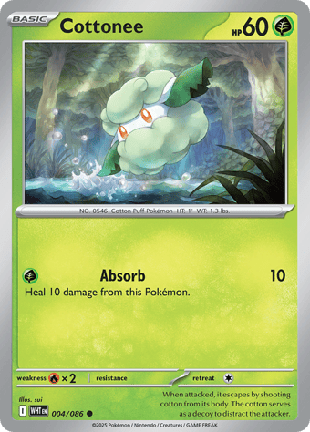 Cottonee White Flare Pokemon Card