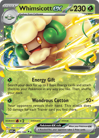 Whimsicott EX White Flare Pokemon Card